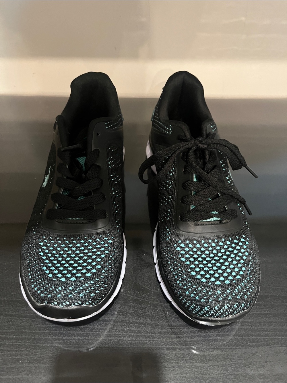 U.S Polo Assn. Black & Teal Knit Athletic Sneakers  - NEW LISTING
